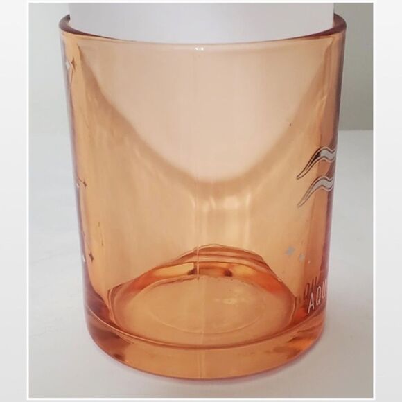 New Mug Glass Coffee Aquarius Zodiac Orange Transparent Silver Star Constellatio - Picture 6 of 12